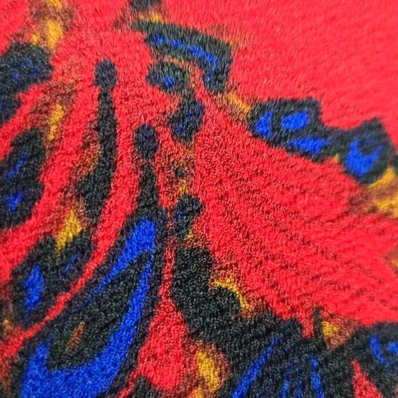 LuLaRoe NEW Carly Jacquard Dress XS (2/4) Red Paisley Heart Midi Pocket High Low - Picture 5 of 10